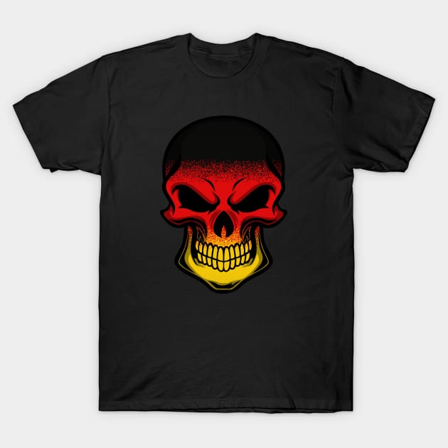 FLAG OF GERMANY ON SKULL EMBLEM T-Shirt by VERXION